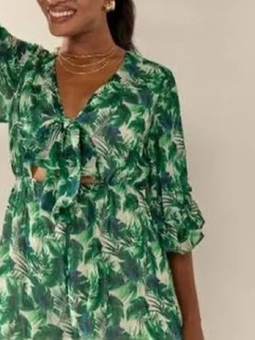 Mi Ami Tropical Print Romper, XS